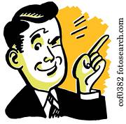 A happy looking businessman winking