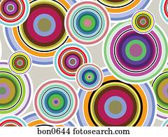 A layered pattern effect with circles of color