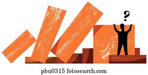 a, verwirrt, mann, halten aufwärts, a, block, von, purzeln