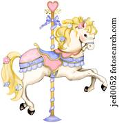 An illustration of a merry-go-round horse