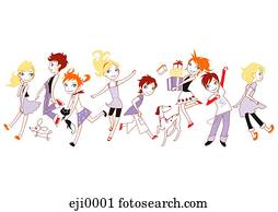 Group of happy children