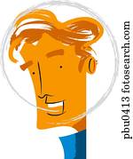 Man against white background