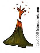 um, erupting vulcão