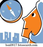 Woman looking at compass Woman looking at compass