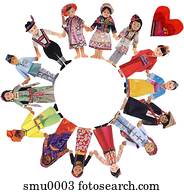 A collage of people from around the world holding hands in a circle A collage of people from around the world holding hands in a circle