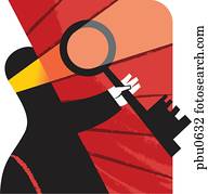 a, mann, halten, a, schlüssel