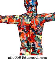 um, silueta, de, um, homem, corporal