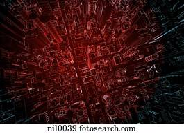 um, vista aérea, de, um, cidade um, vista aérea, de, um, cidade