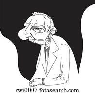 A black and white image of an elderly man