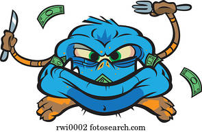 A creature eating money