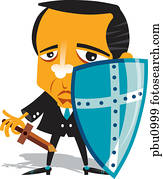 A man holding a shield