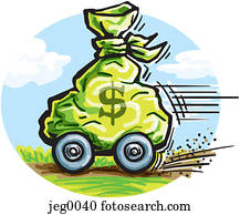 A bag of money on wheels