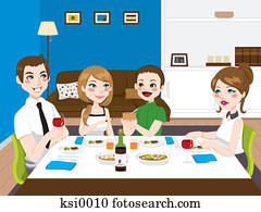 A family having dinner together A family having dinner together