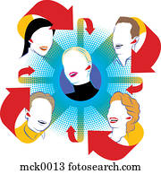 A group of people communicating