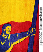 A man holding a flag