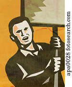 A man holding a sign