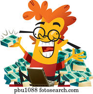 a, mann, halten aufwärts, geld