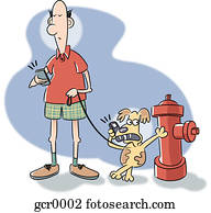 a, mann, und, seine, hund, auf, ihr, telefone