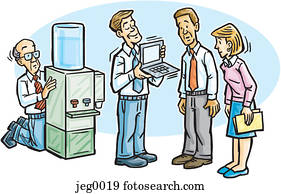 Business people by the watercooler