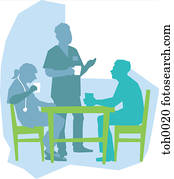 Hospital staff in a break room