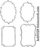 Hand drawn decorative border against white background