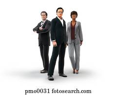 Three business people