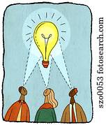 business people having a bright idea