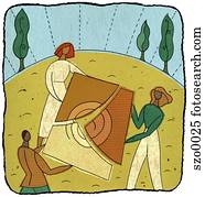 שלושה אנשים, לפתור, a, בלבל