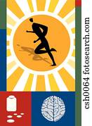 corrida, para, saúde