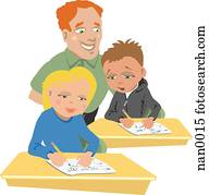 teacher and students in the classroom