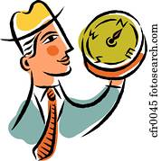 man holding a compass