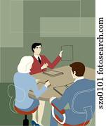 businessman dat  pitch do  schodza