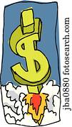 dollar sign rocket