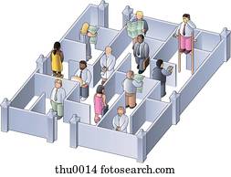 man walking on stilts through a maze man walking on stilts through a maze