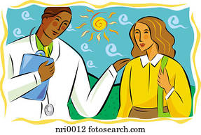 Male doctor talking to a female patient