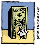 doctor walking through a door made of money doctor walking through a door made of money