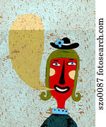 Happy woman expressing herself Happy woman expressing herself