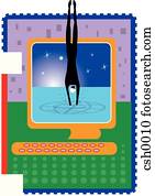 mergulhar, em, tecnologia