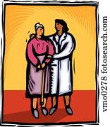 senior patient and nurse senior patient and nurse