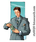 businessman counting his money