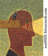 man's head with carrot