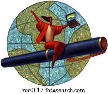 אישה, לטוס, מסביב, גלובוס, ב, כתוב