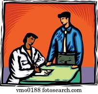 Doctor writing a prescription to a patient