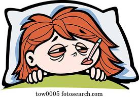 little girl with a fever