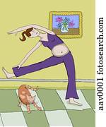 pregnant woman stretching