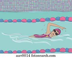 woman swimming