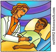 Doctor checking a patient