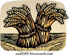 Clip Art of Wheat and grains szo0642 - Search Clipart, Illustration ...