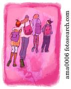 friends walking home from school friends walking home from school