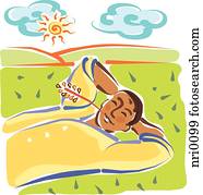 A man relaxing outdoors A man relaxing outdoors